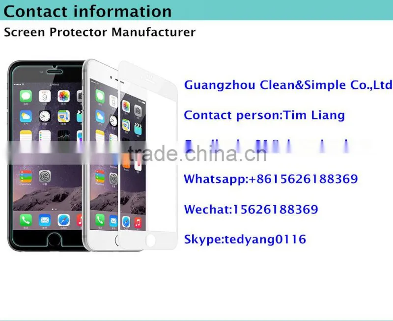 FAQ 9H hardness 2.5D round edge anti-radiation tempered glass screen protector for iphone6&iphone6 plus