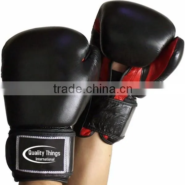 Leather boxing gloves