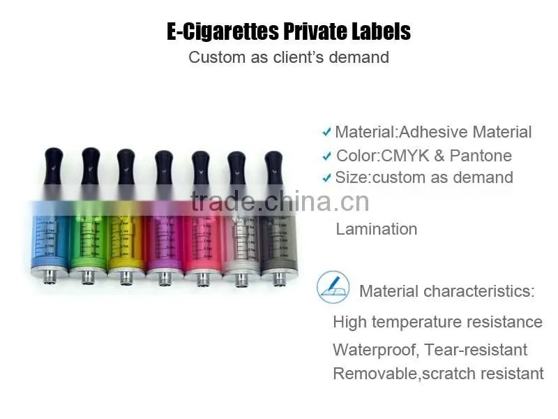 E-Cigarettes Private Glossy Vinyl Printing E-Liquid Labels Electronic Name Tags