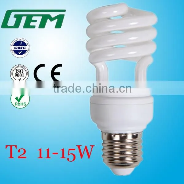 100% Tri-phosphor 8000hrs Mini U Spiral T2 Fluorescent Tube Light