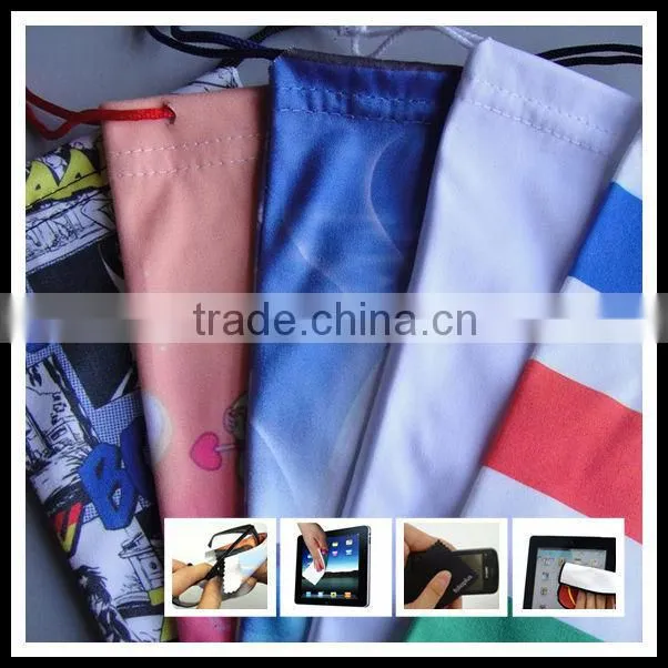 microfiber drawstring phone pouch