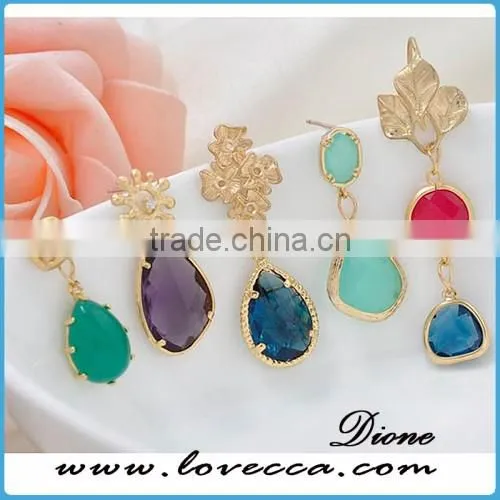 Summer fashion women styles Europe and America teardrops stones earrings