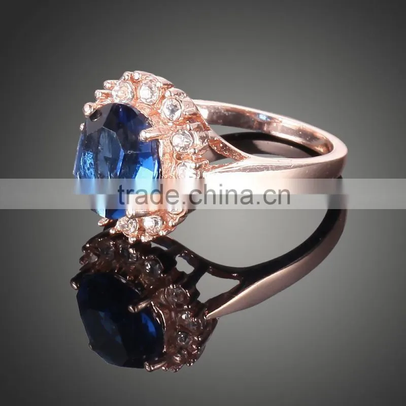 hot sale copper rose gold plated with zircon ring