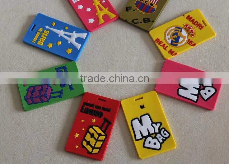Personalized national flag soft pvc travel for travel/airline travel luggage tag