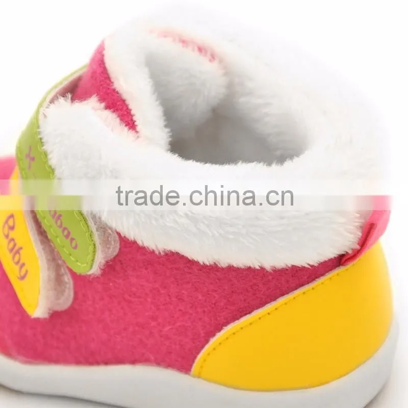 2016 Wholesale winter thicken warm soft baby shoes toddler shoes
