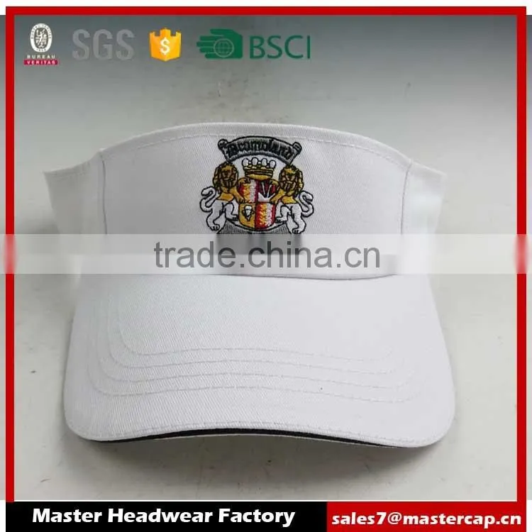 White embroidery Visor Caps