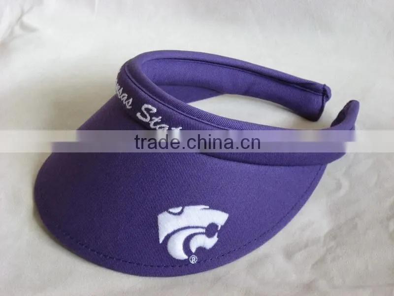 costoms design embroidered 100%cotton twill sun visor