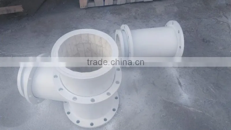 Alumina ceramic lined T-piece, ceramic lined pipe, alumina ceramic lined multipass