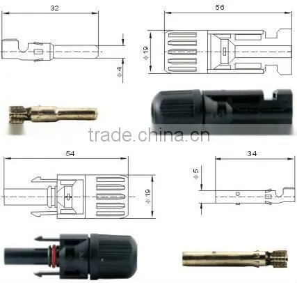 Tyco solar connector. Wateproof IP67.