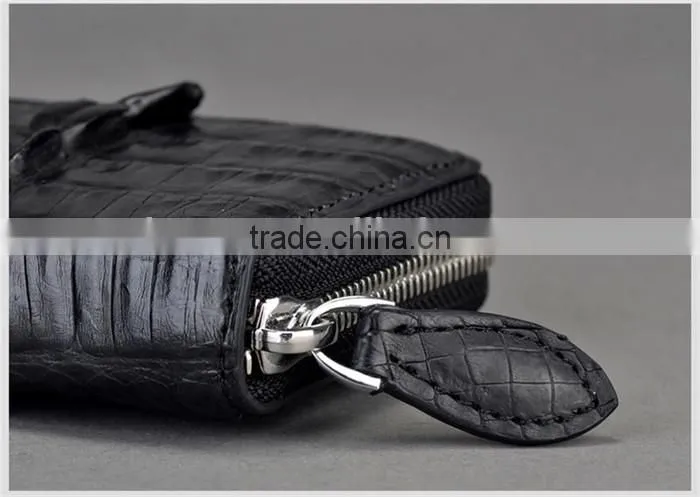 2016 Most popular mini money wallet zipper coin purse genuine crocodile leather coin wallet