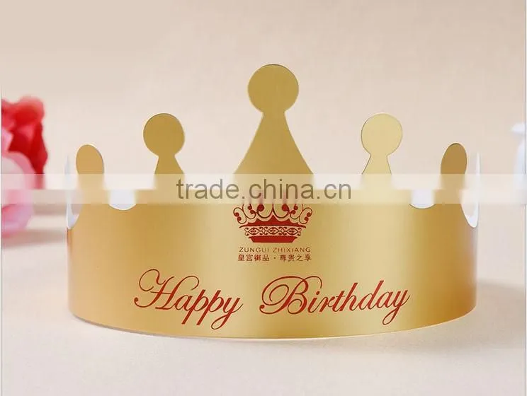 Wholesale Gold Crown Paper Party Hat For Children Birthday