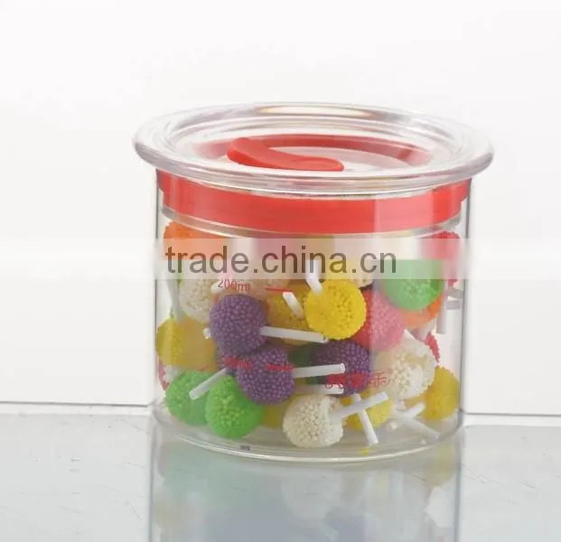 2016 Hot sale High Quality Glass airless food candy jar with sealing lid