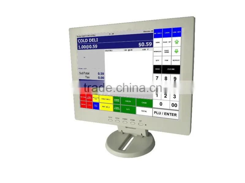 White 12" inch Touch Screen Monitor LCD VGA