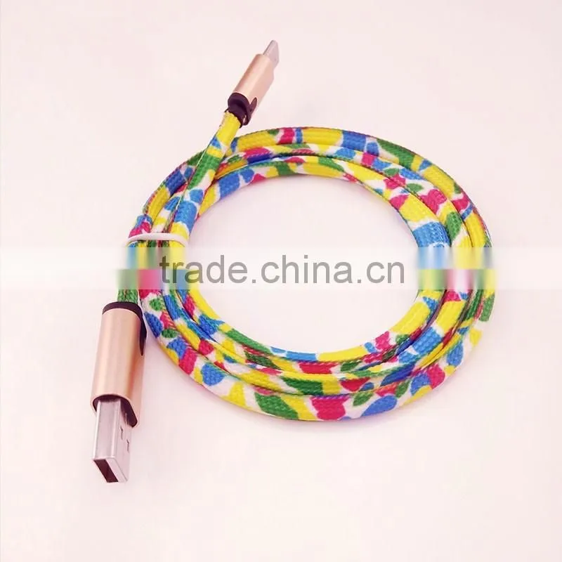High Speed colorful fashion Type-c to usb Optical led Cable for mobile phone