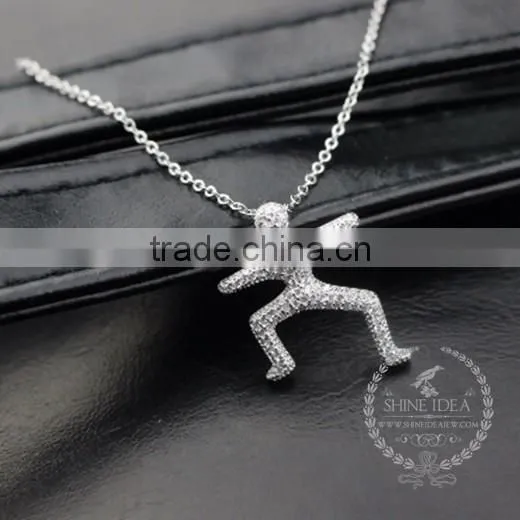 925 sterling silver running modeling creative pendant necklace fashion women necklace jewelry 6360465