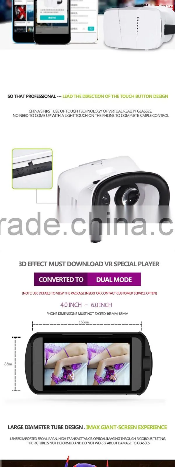 sex video google cardboard 3d vr remote control box 2.0