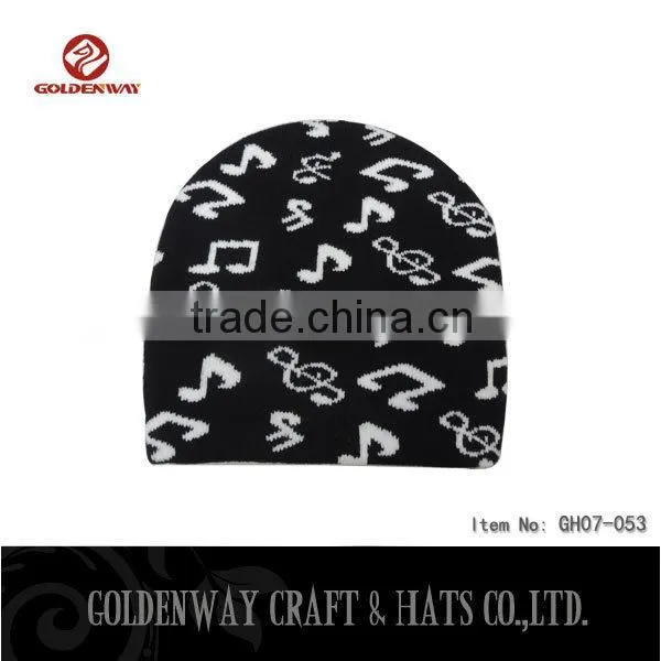 Fashion man beanie hats with woven logo