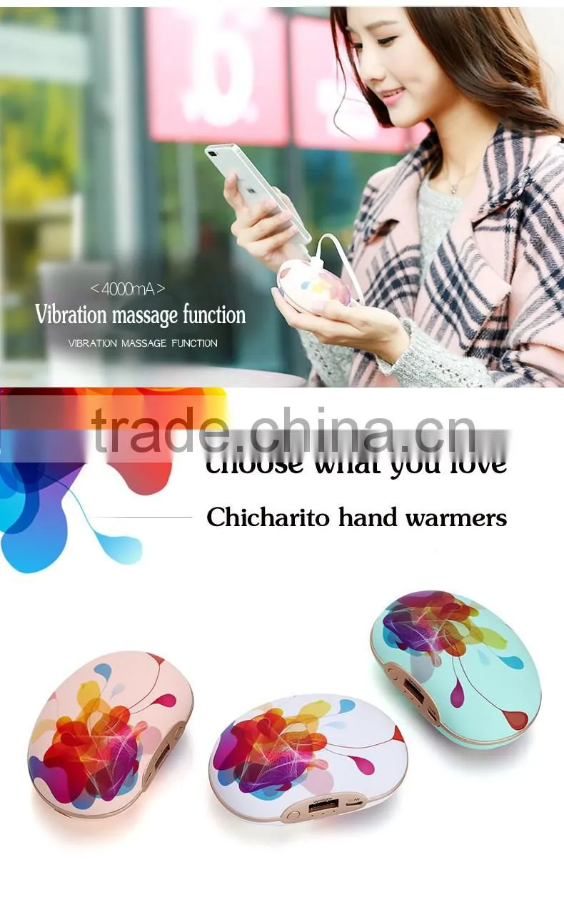 Hot selling mini power bank vibrating and massage machine hand warmers with home use