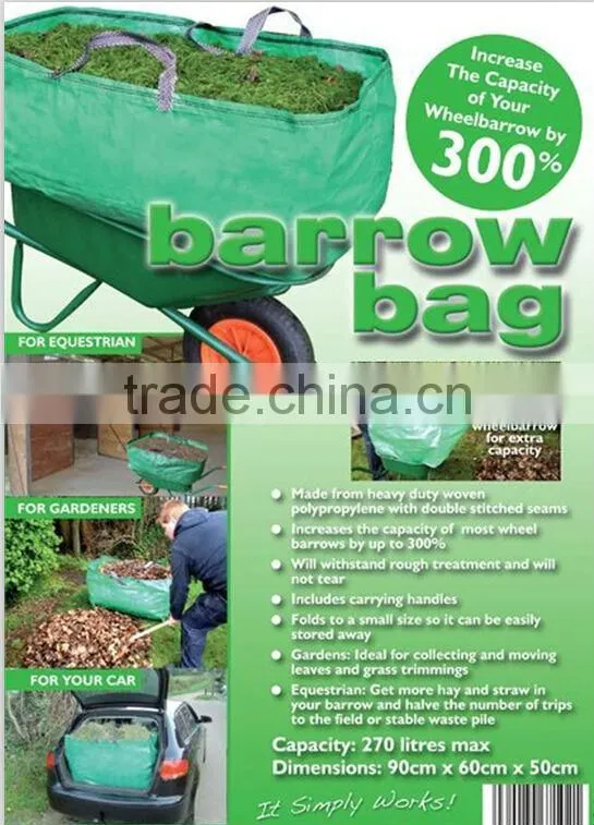 hotsale eco-friendly wheelbarrow booster bag /PE garden bag/garden leaf bag
