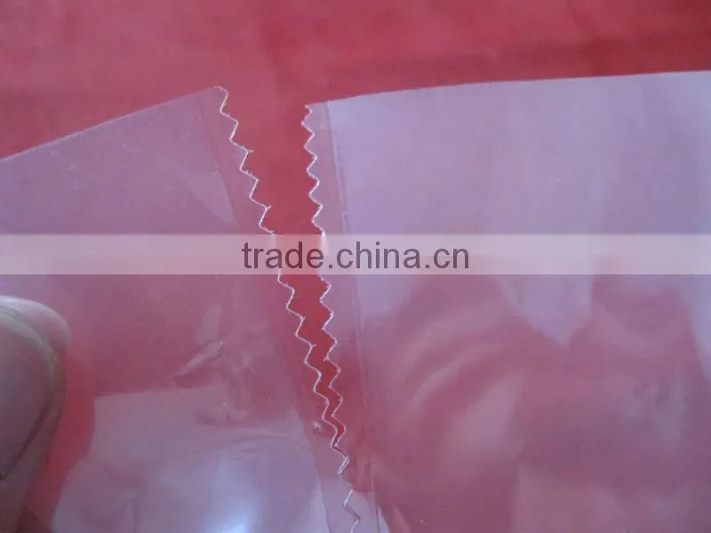 Three Sides Sealed Plastic Bags with Sawtooth