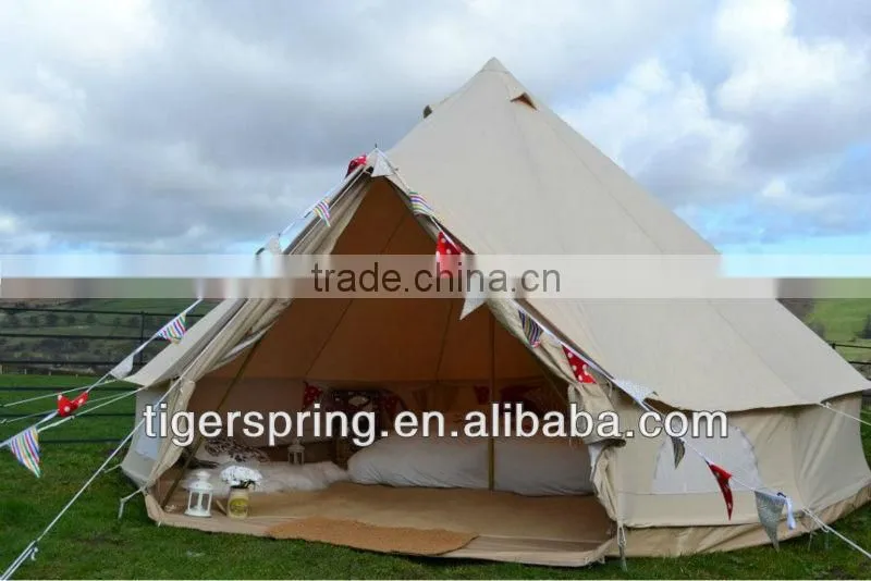 Diameter 4M Waterproof Cotton Canvas Sibley Tent for 2 Persons Bell Tent