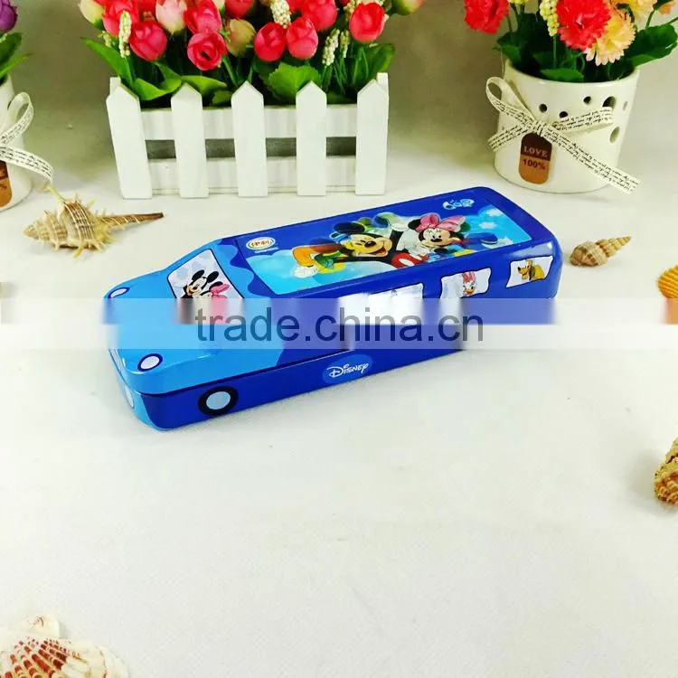 Kids gift cartoon printed tin box for pencil