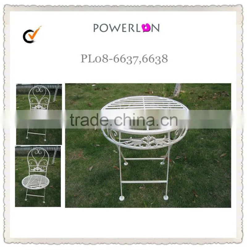 Antique White Foldable Outdoor Children Table Chair Set