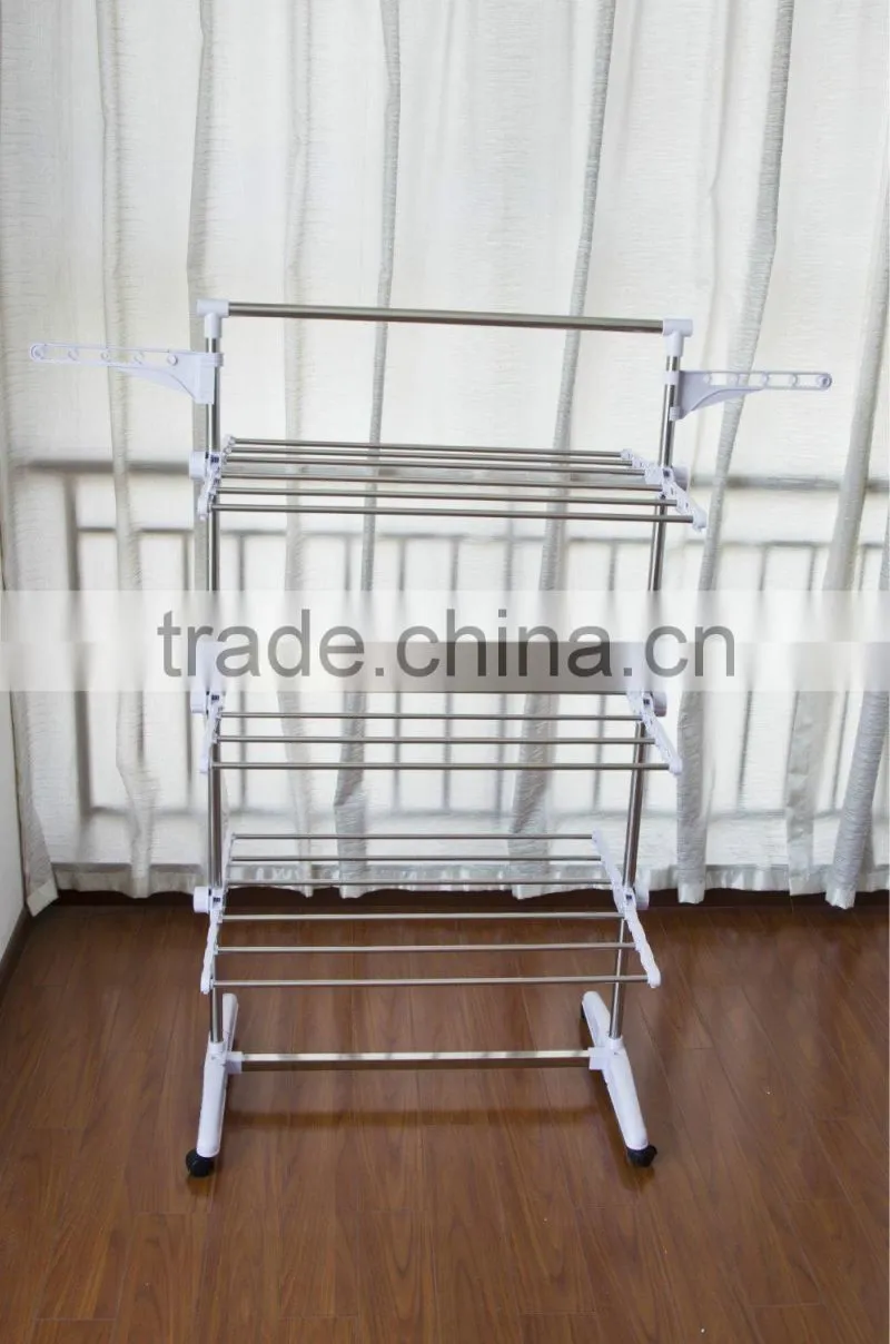 3 tiers Foldable Heavy Duty and Compact Storage Drying Rack System,