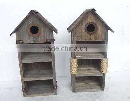 Garden Ware tower bird house with rope /metal decor