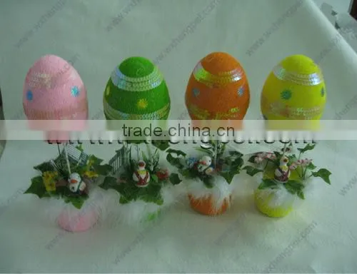 foam egg/ flowerpot egg/ easter foam egg with decoration paper wrapped