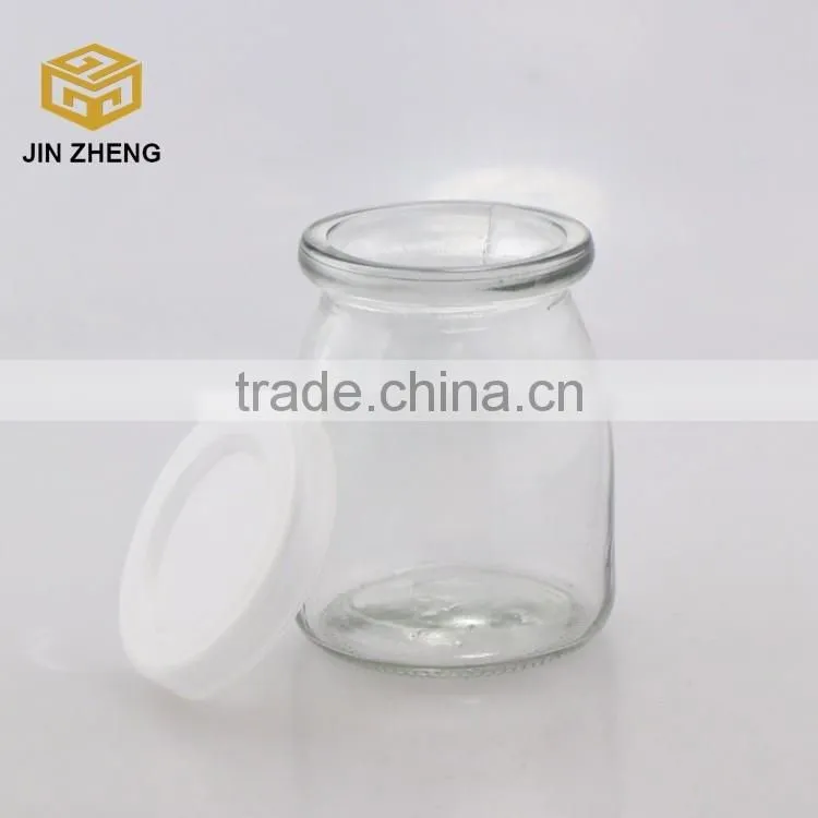 Factory wholesale Food grade empty 180ml glass pudding yogurt bottle