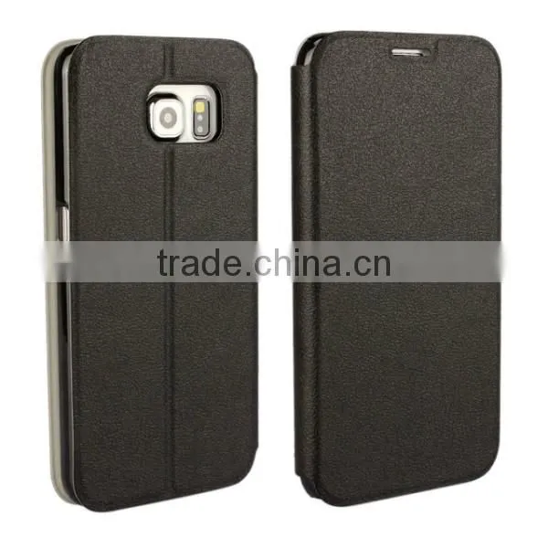 2016 popular ultra-thin wallet pu leather case for Samsung Galaxy S6, phone case cover