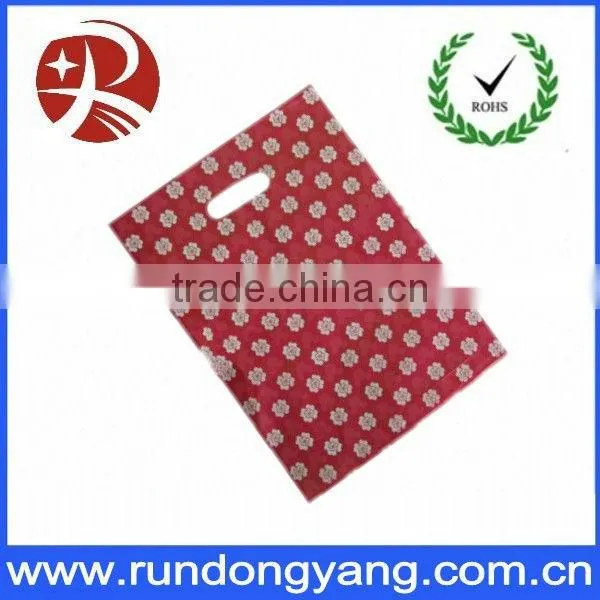 LDPE customized white plastic die cut shopping bag