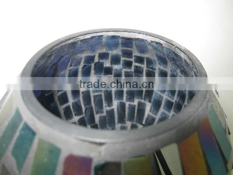 Chinese Murano Style Stained Glass Mosaic Table Huge Decorative 24 Inch Vases