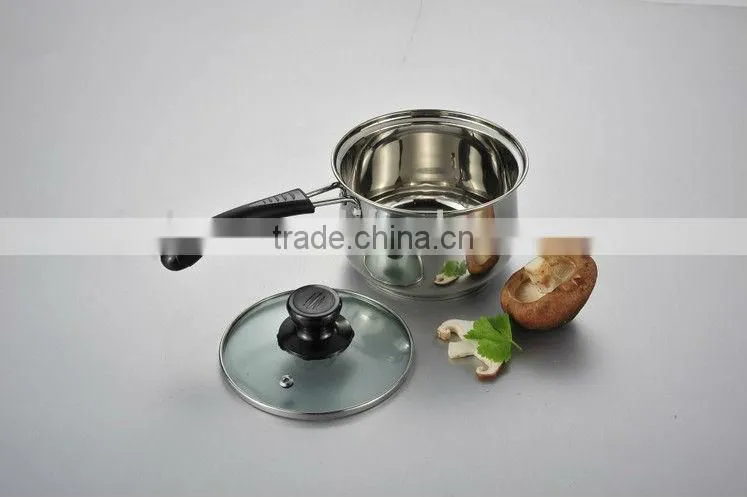 410 Stainless Steel milk Pot with glass lid