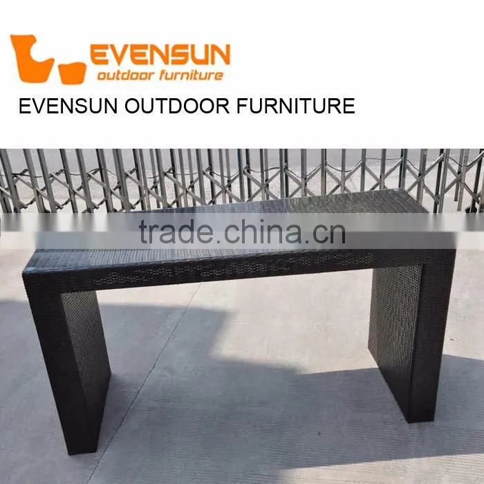China EVENSUN rattan outdoor wicker long bar table outdoor bar stool