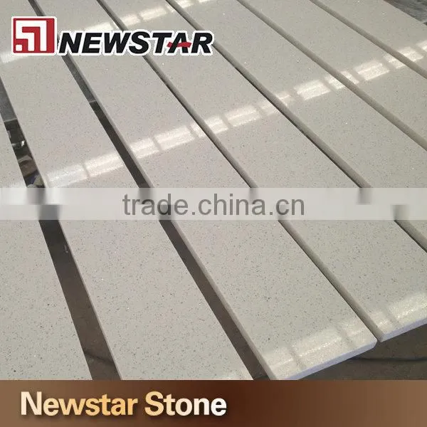 Polished crystal white quartz mirror fleck tiles