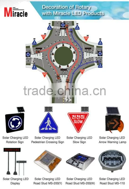 Solar Powered (Charging) Waterproof IP65 Barricade Traffic LED Fog Warning Sign Light MS-1140