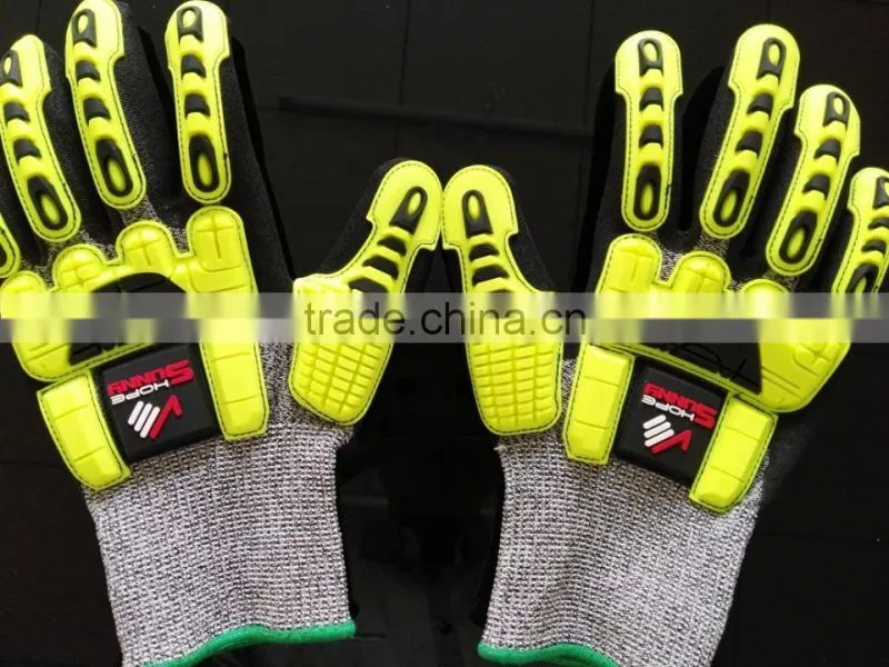 SunnyHope PVC coated oil resistant TPR Impact Gloves