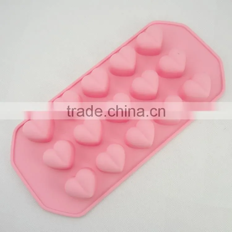 bpa free silicone rubber ice mold with 15 cavity love heart shape