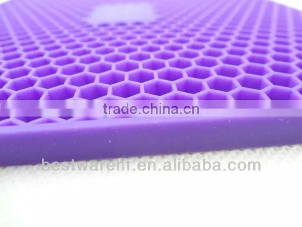 honeycomb shape soft FDA silicone cup mat hot pot pan mat
