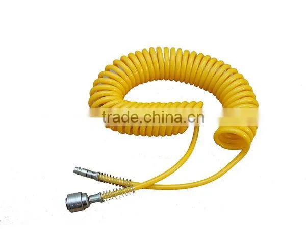 abrasion resistance spiral pvc tube coiled hose 6mm*4mm yellow 5m