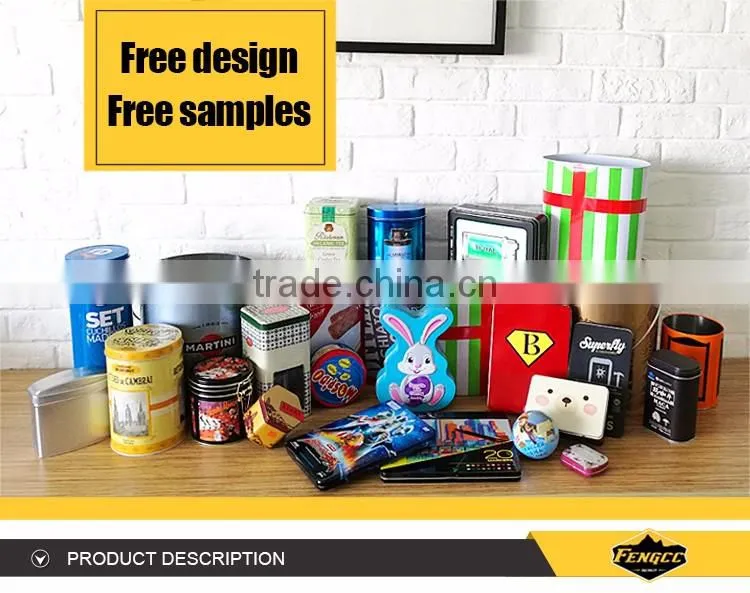 Customized Full Color Printed Biscuit Metal Tin Box