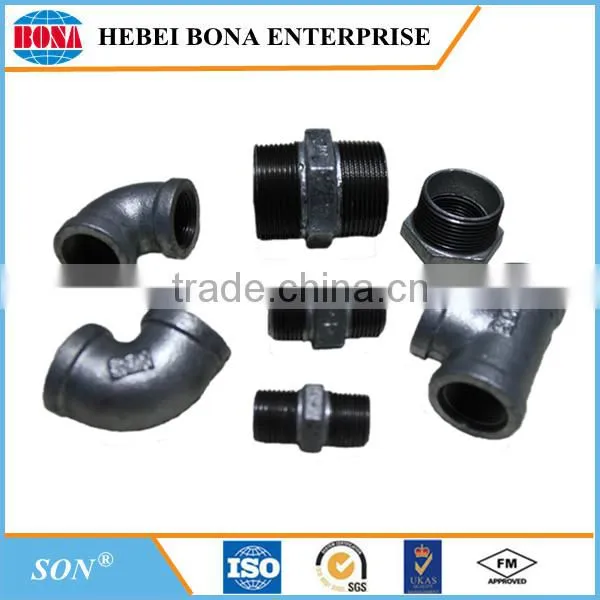 "SON" brand gi malleable iron pipe fittings elbow /tee/socket/cross/nipple
