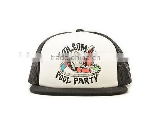 Design Your Own Screen Print Trucker Hat Wholesale Flat Brim Trucker Hat 5 Panel Custom Printed Mesh Trucker Hat