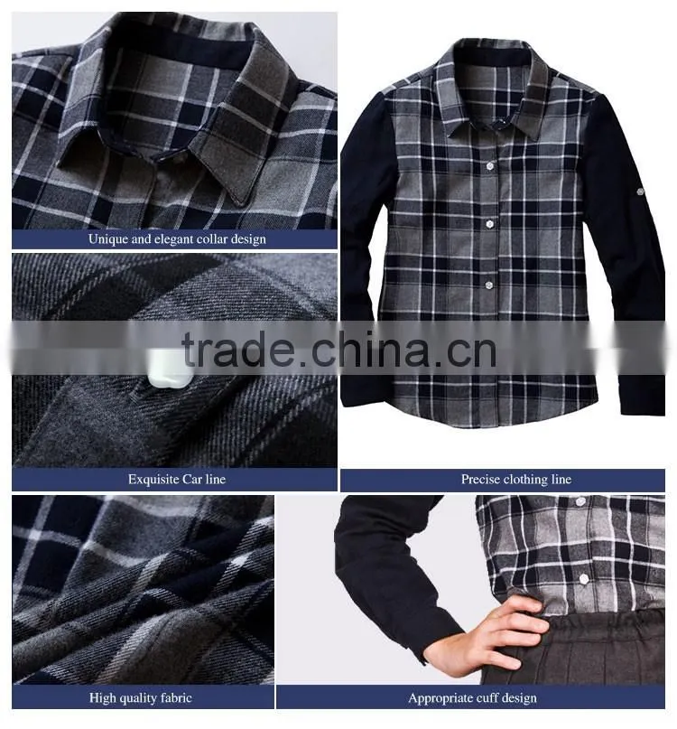Bospoke Autumn Middle School Uniform Plaid Flannel Shirt