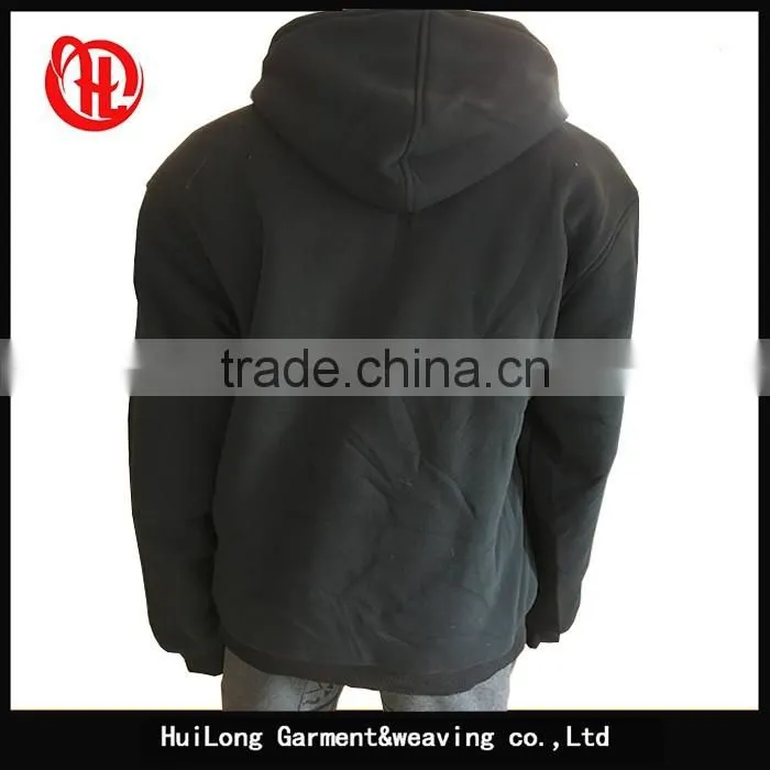 Plus size men white lining winter black hoodie jacket