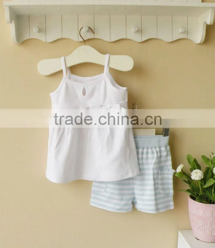 wwwSUNcom 2012 summer baby clothing strap top and shorts set cotton 100%