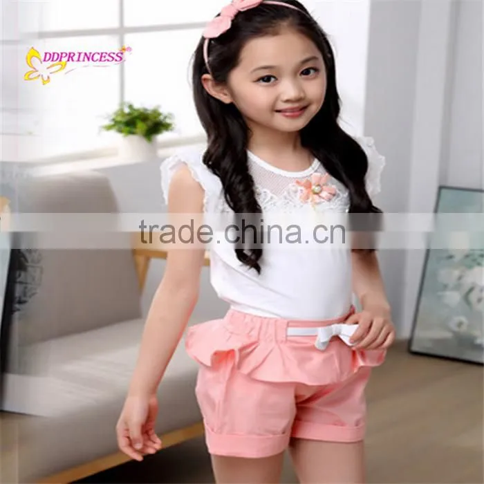 Cheap 2017 morden design girl 's two piece dress set sport dress for children