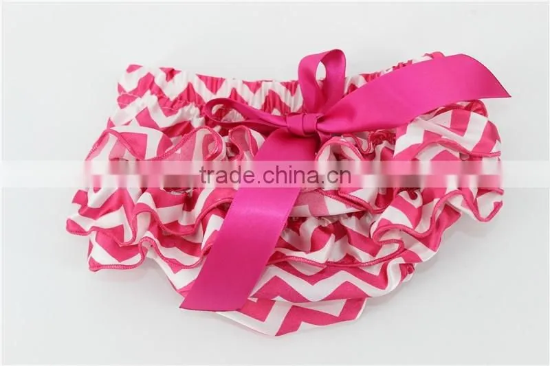 Blue Floral Printed Baby Underwear Ruffle Diaper Cover Infant Baby Bloomers